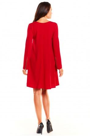 Sukienka A247 - Kolor/wzór: Czerwony
