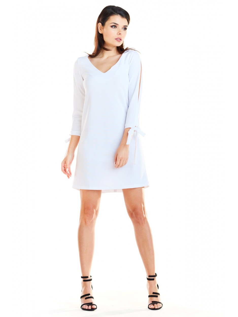 Sukienka A257 - Kolor/wzór: Biały - tył