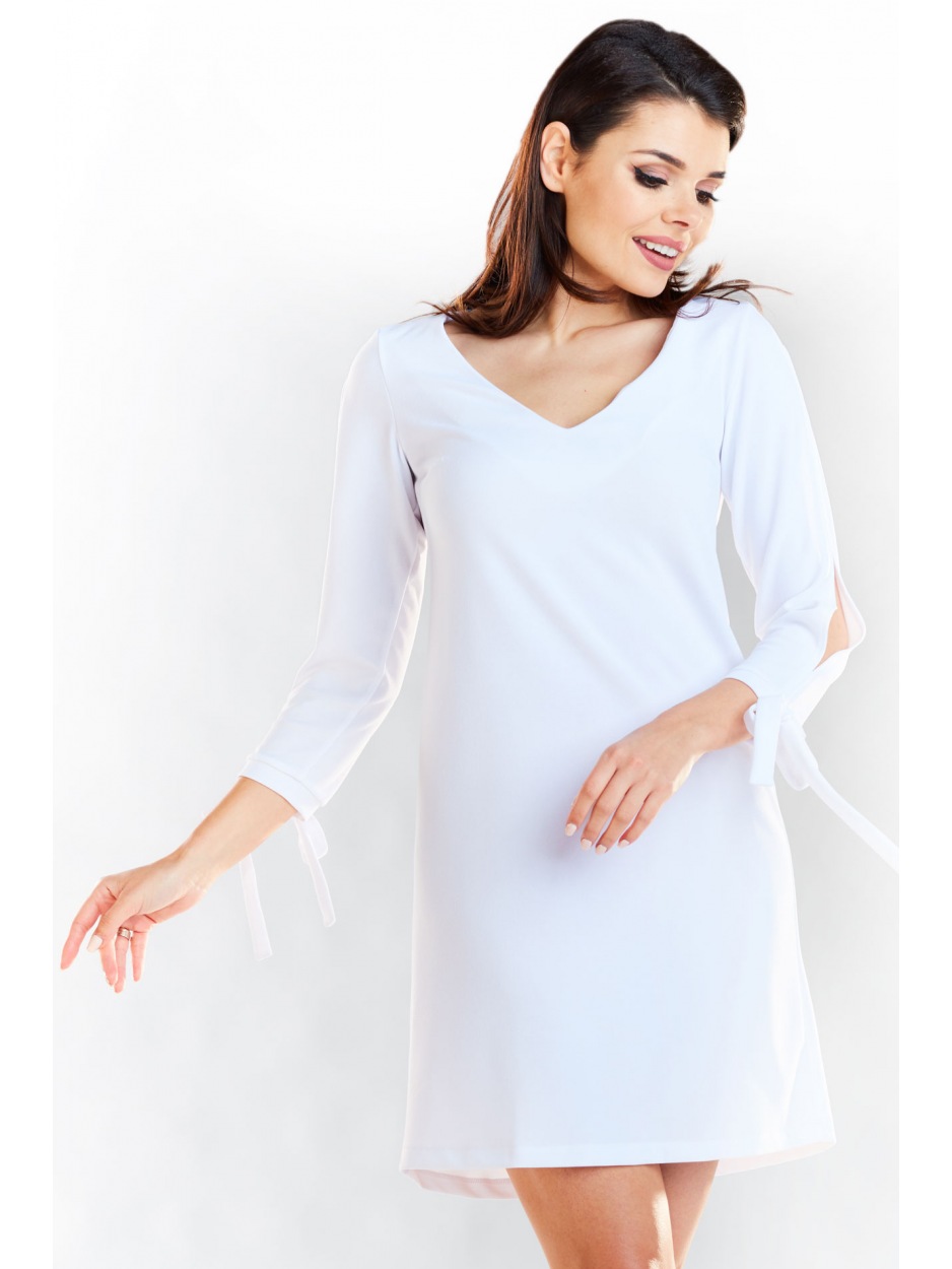 Sukienka A257 - Kolor/wzór: Biały - prawo