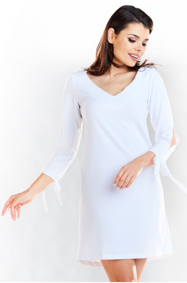 Sukienka A257 - Kolor/wzór: Biały - prawo
