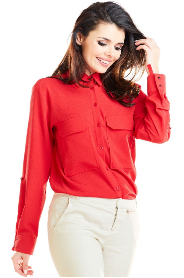Koszula A260 - Kolor/wzór: Czerwony