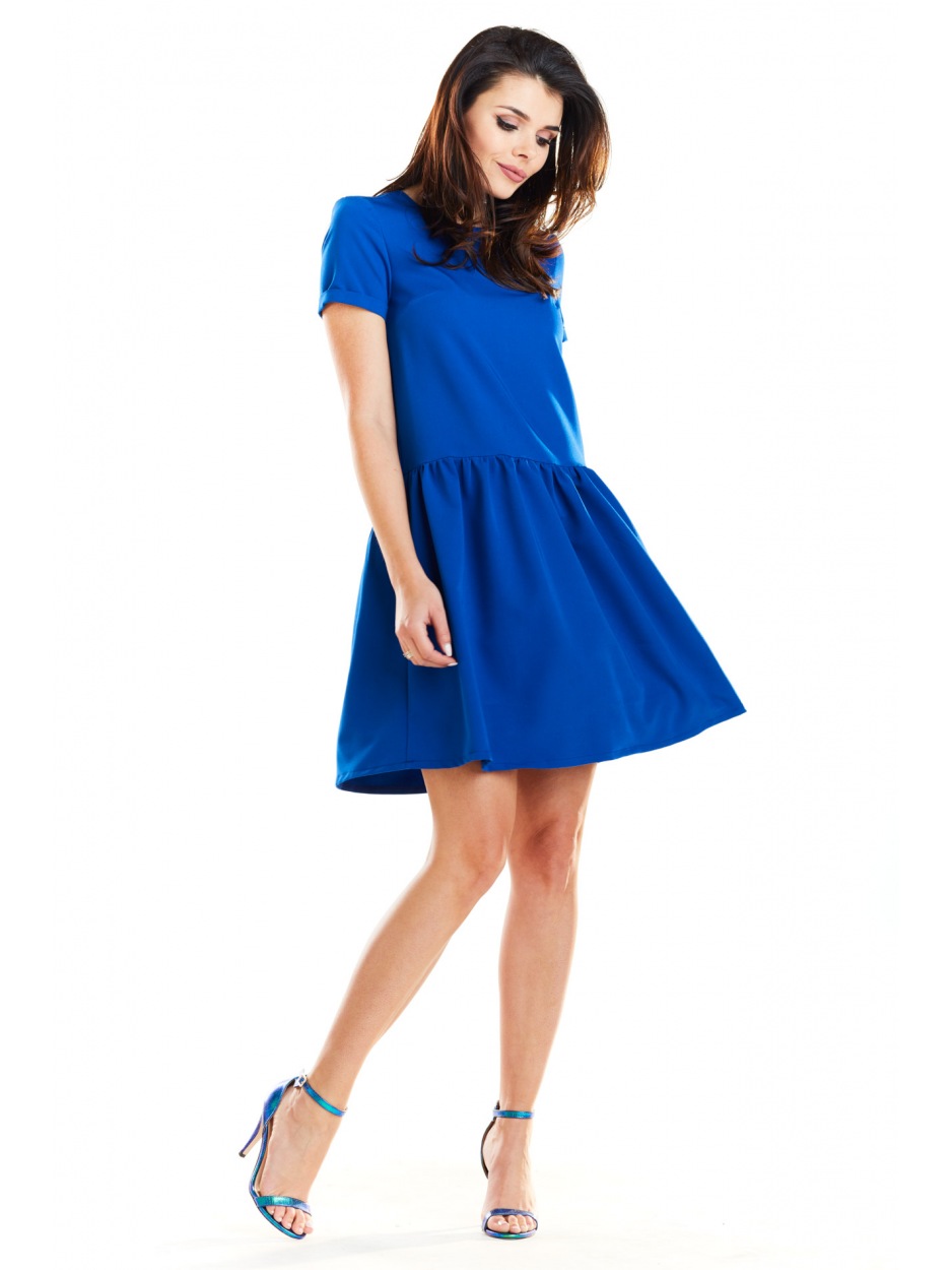 Sukienka A277 - Kolor/wzór: Niebieski - góra