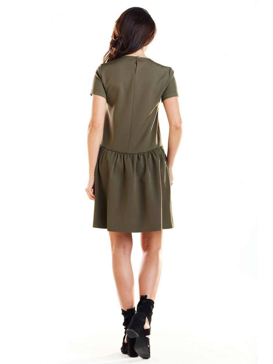 Sukienka A277 - Kolor/wzór: Khaki - lewo
