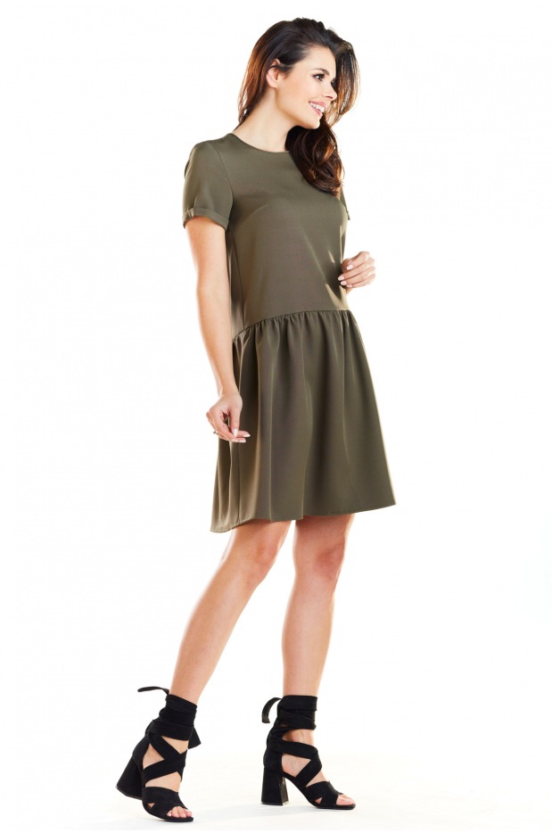 Sukienka A277 - Kolor/wzór: Khaki - przód