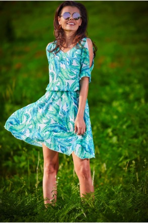 Sukienka A295 - Kolor/wzór: Zielony