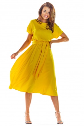 Sukienka A296 - Kolor/wzór: Żółty