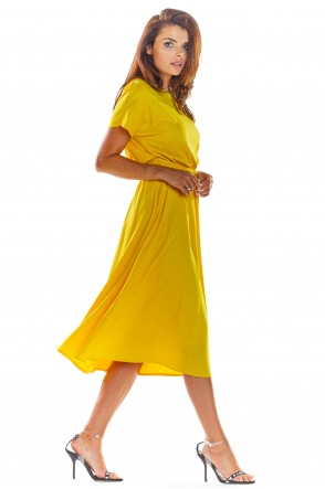 Sukienka A296 - Kolor/wzór: Żółty