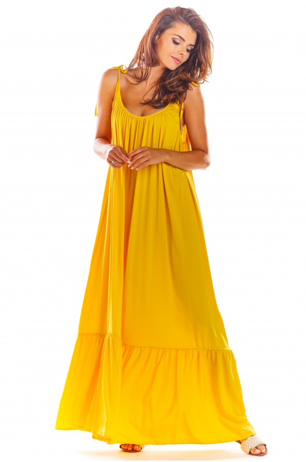 Sukienka A307 - Kolor/wzór: Żółty
