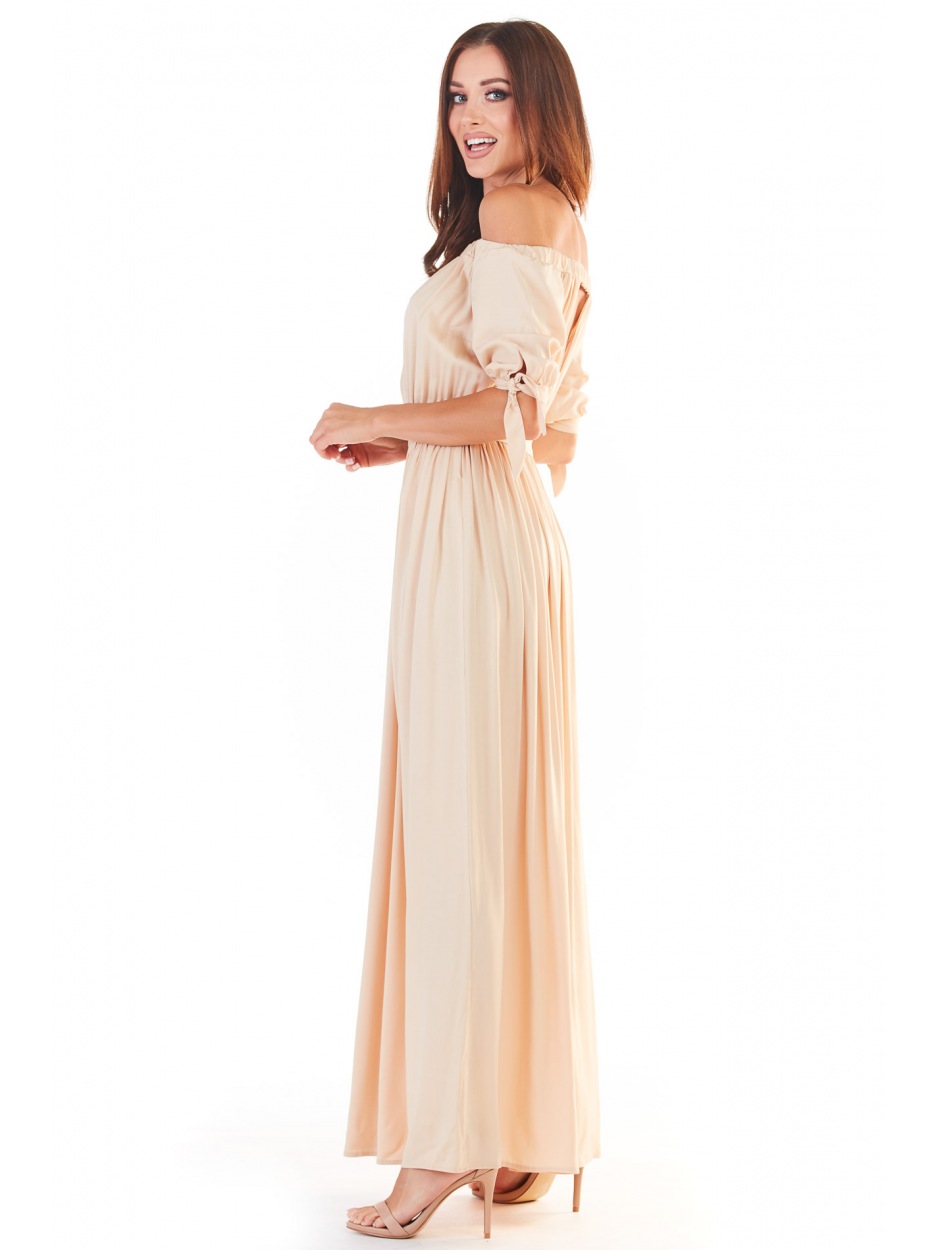 Sukienka A357 - Kolor/wzór: Beż - dół