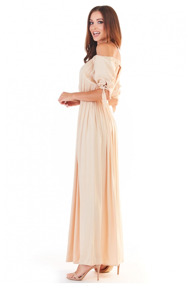 Sukienka A357 - Kolor/wzór: Beż - dół