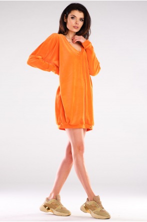 Sukienka A415 - Kolor/wzór: Pomarańcz