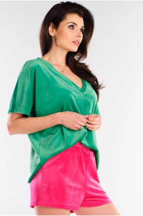 Bluzka A416 - Kolor/wzór: Zielony