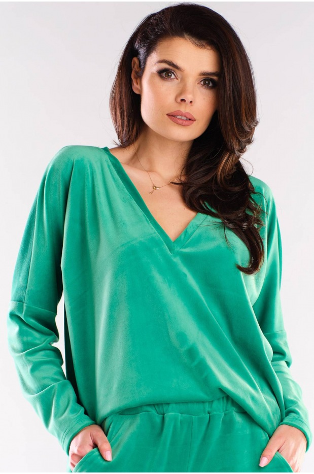 Bluzka A417 - Kolor/wzór: Zielony