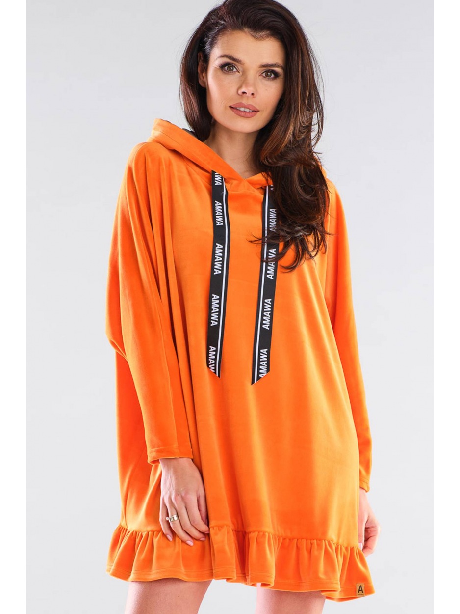 Energia Pomarańczy - Oversizowa Bluza z Kapturem i Unikalnymi Detalami - tył