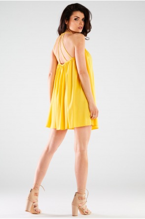 Sukienka A427 - Kolor/wzór: Żółty
