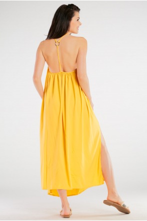 Sukienka A428 - Kolor/wzór: Żółty