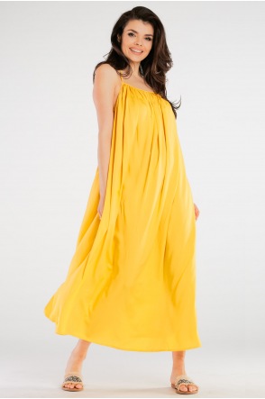 Sukienka A428 - Kolor/wzór: Żółty