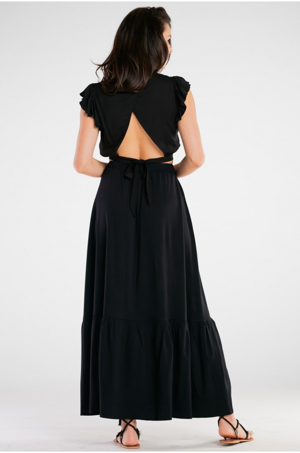 Bluzka Czarna Elegancja z Otwartymi Plecami – Wyrafinowany Styl w Kolorze Czarnym - prawo