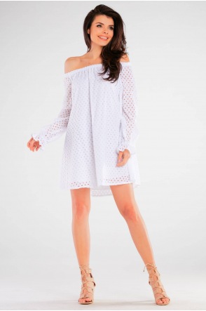 Sukienka A435 - Kolor/wzór: Biały