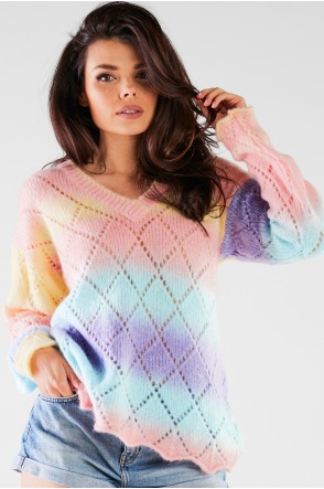 Sweter A443 - Kolor/wzór: Kolorowy