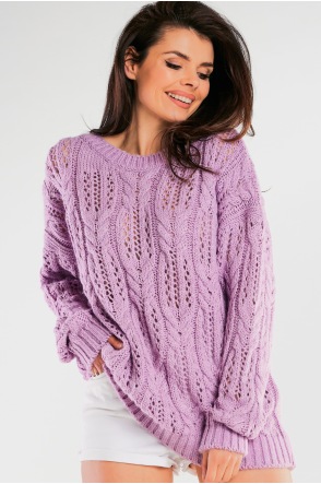 Sweter A444 - Kolor/wzór: Fioletowy