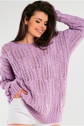 Sweter A444 - Kolor/wzór: Fioletowy