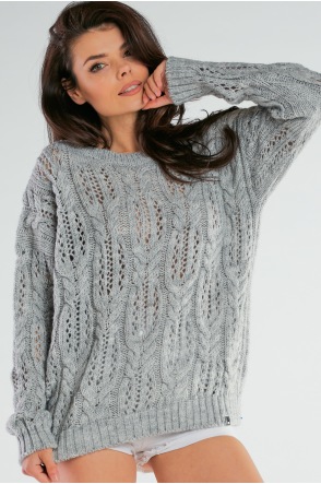 Sweter A444 - Kolor/wzór: Szary