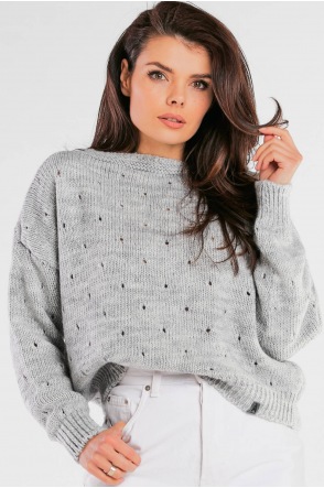 Sweter A445 - Kolor/wzór: Szary