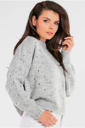Sweter A445 - Kolor/wzór: Szary