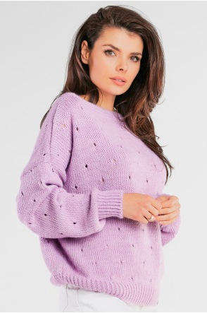 Sweter A445 - Kolor/wzór: Fioletowy