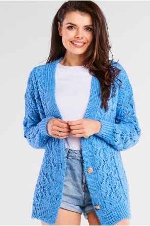 Sweter A447 - Kolor/wzór: Niebieski
