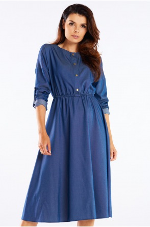 Sukienka A452 - Kolor/wzór: Niebieski