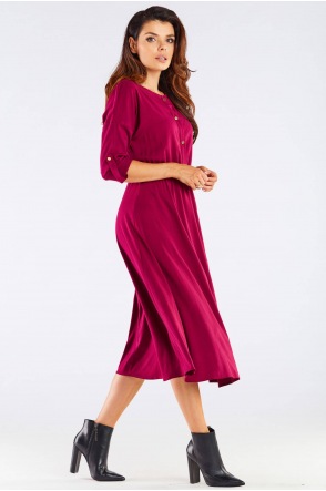 Sukienka A452 - Kolor/wzór: Bordo