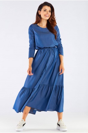 Sukienka A455 - Kolor/wzór: Niebieski