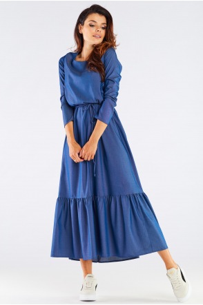 Sukienka A455 - Kolor/wzór: Niebieski