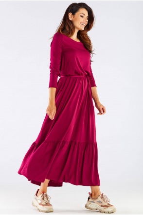 Sukienka A455 - Kolor/wzór: Bordo