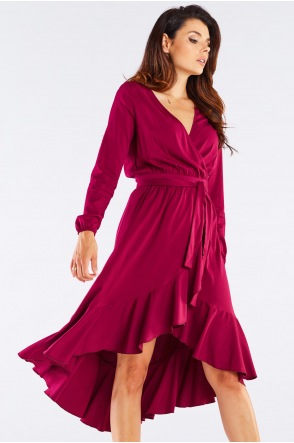 Sukienka A456 - Kolor/wzór: Bordo