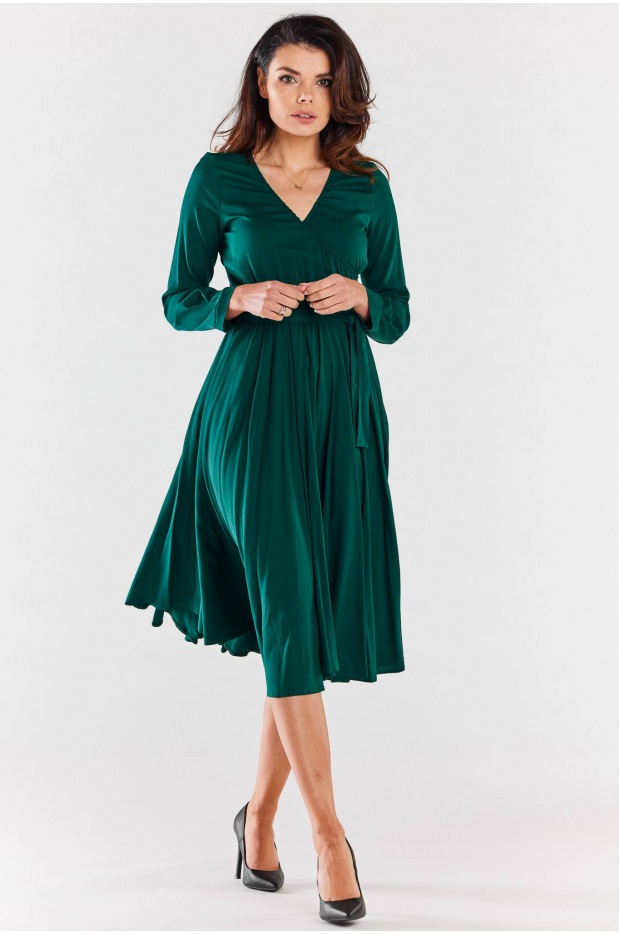 Sukienka A471 - Kolor/wzór: Butelkowa zieleń