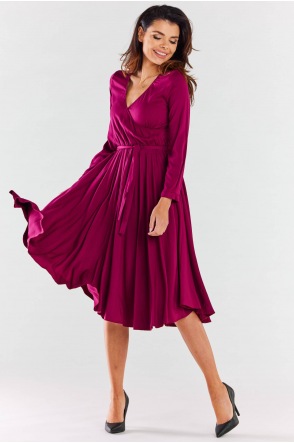 Sukienka A471 - Kolor/wzór: Bordo