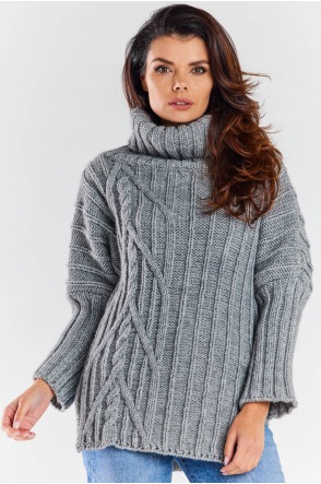 Sweter A477 - Kolor/wzór: Szary