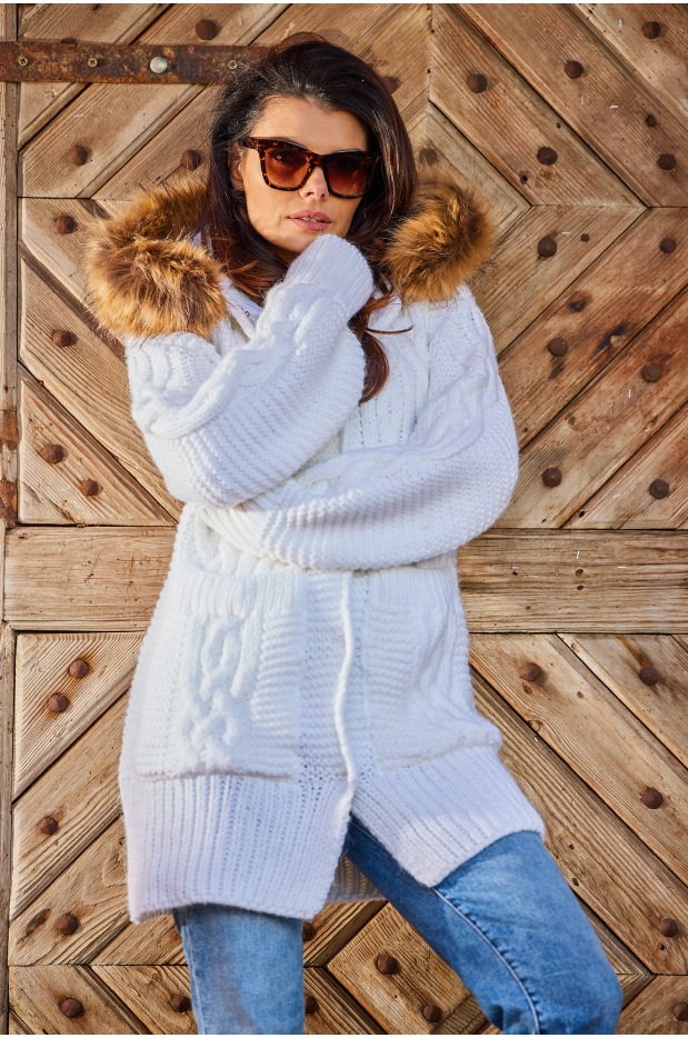 Sweter A478 - Kolor/wzór: Biały
