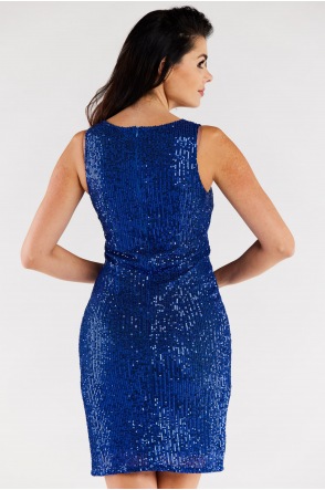 Sukienka A484 - Kolor/wzór: Niebieski