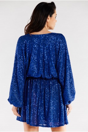 Sukienka A485 - Kolor/wzór: Niebieski
