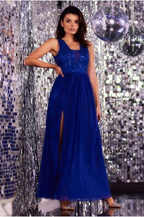 Sukienka A486 - Kolor/wzór: Niebieski