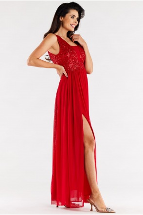Sukienka A486 - Kolor/wzór: Czerwony