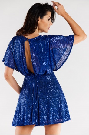 Sukienka A488 - Kolor/wzór: Niebieski