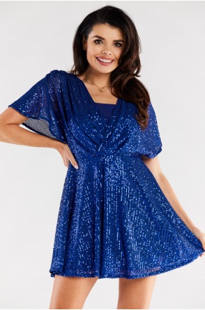 Sukienka A488 - Kolor/wzór: Niebieski
