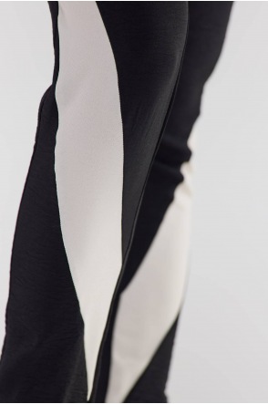 Spodnie A496 - Kolor/wzór: Czarno-Beżowy