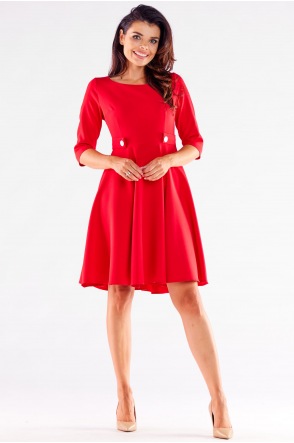 Sukienka A520 - Kolor/wzór: Czerwony