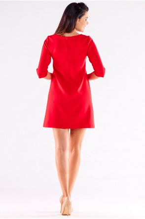 Sukienka A521 - Kolor/wzór: Czerwony